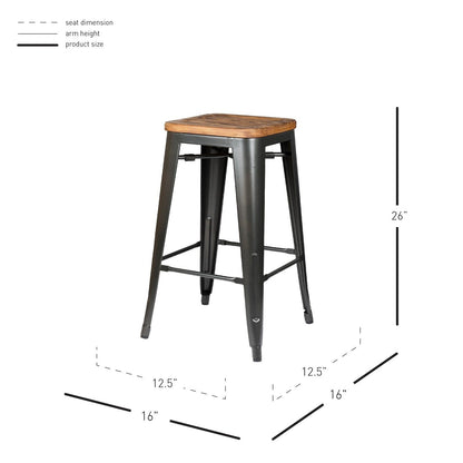 New Pacific Direct Metropolis Backless Counter Stool, (Set of 4) 938627-GM - 938627-GM