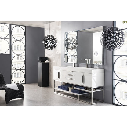 James Martin Vanities Columbia 72" Double Vanity - 388-V72D-AGR-MB-DGG