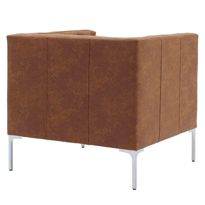 New Pacific Direct Johnson PU Leather Tufted Accent Chair -  9900072-413