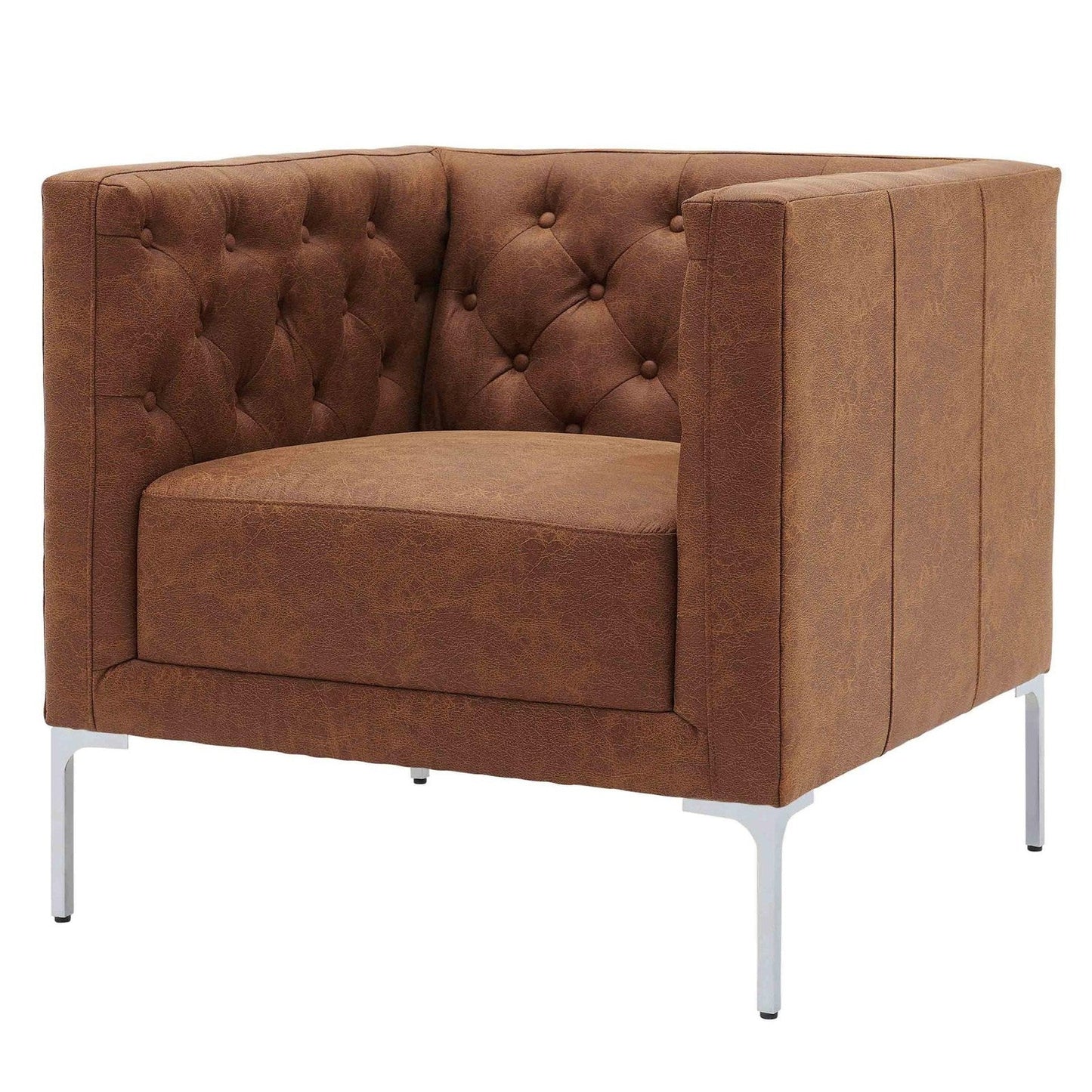 New Pacific Direct Johnson PU Leather Tufted Accent Chair -  9900072-413