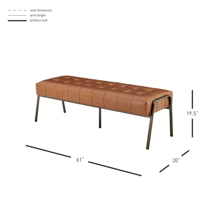 New Pacific Direct Venturi PU Tufted Bench -  9900080-VCD