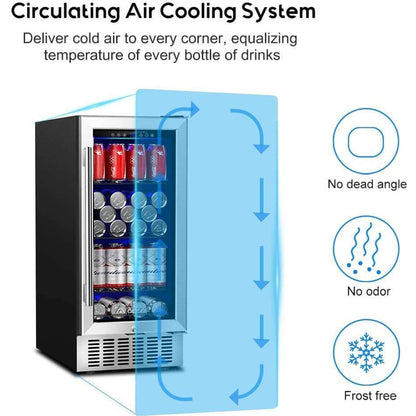BODEGA AAOBOSI Beverage Refrigerator 15 Inch 94 Cans Built-in Beverage Cooler -  JC-85C