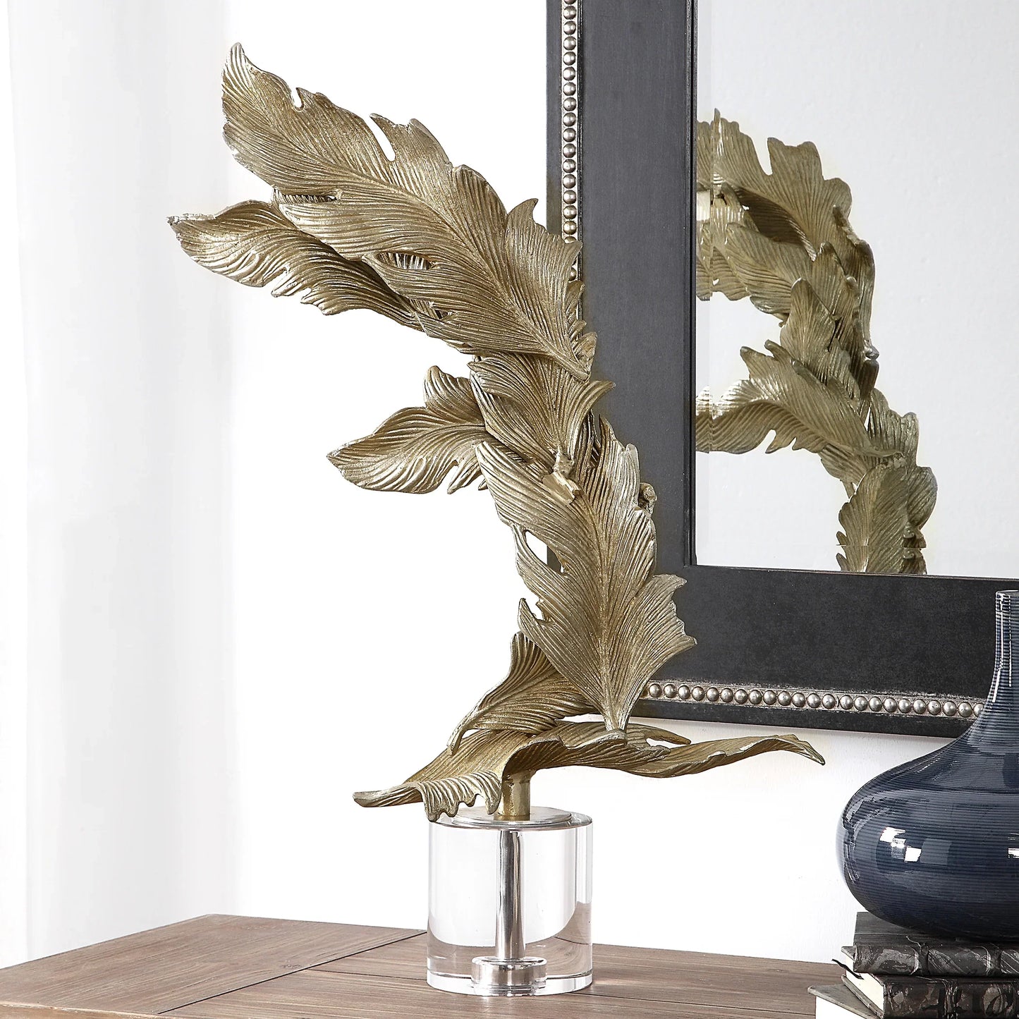 Uttermost Fall Leaves Champagne Sculpture 17513