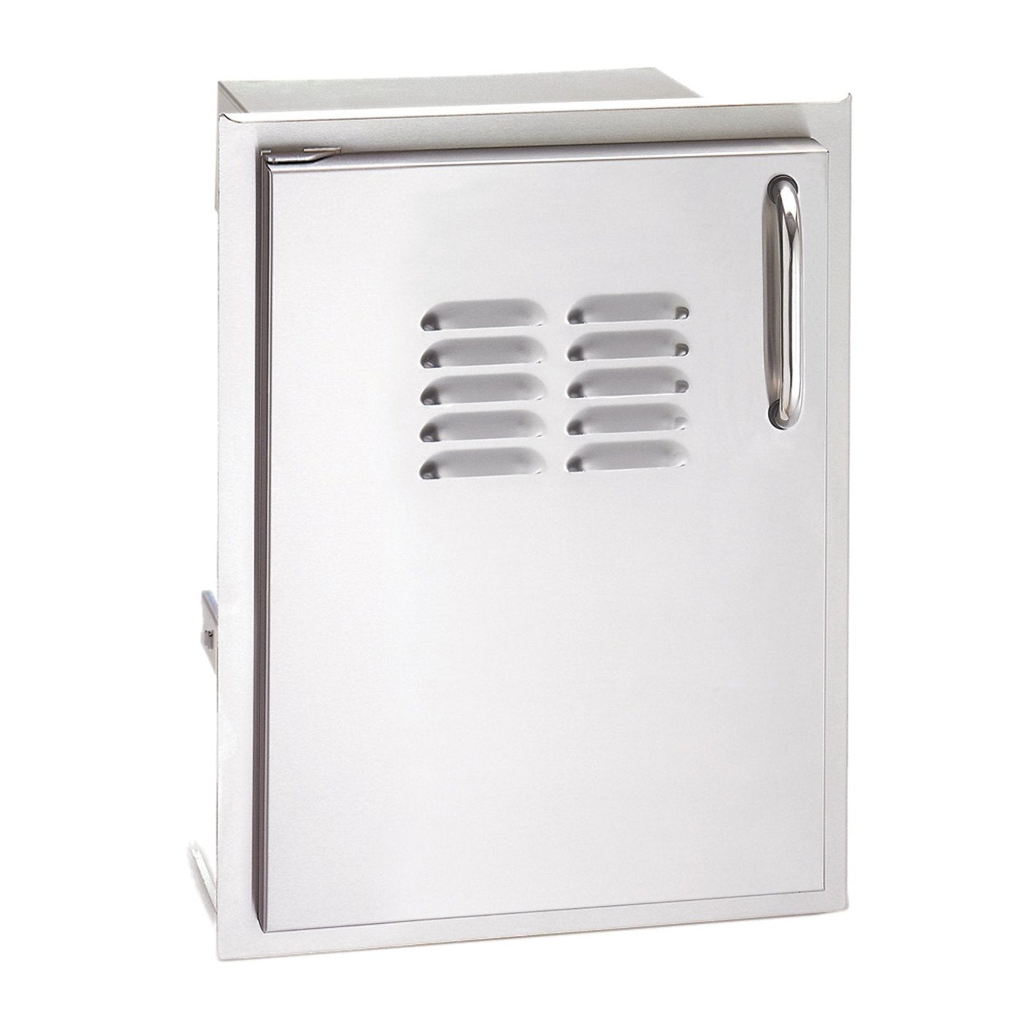 American Outdoor Grill 20x14 Single Louvered Access Door w/ Propane Tank Tray w/ Tubular Handle (Left Hinge) - 20-14-SSDLV