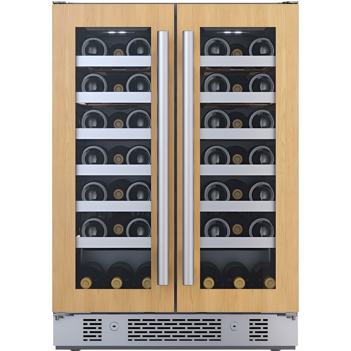 Avallon 24 Inch Wide 42 Bottle Capacity French Door Wine Cooler with LED Lighting - AWC242FDPRG