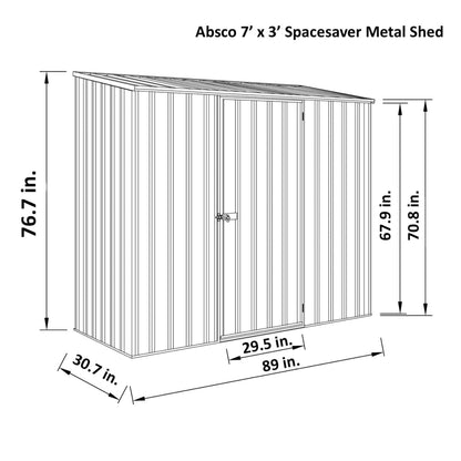 Palram Absco | 7x2.5x6.5 ft Space Saver Metal Storage Shed - AB1105