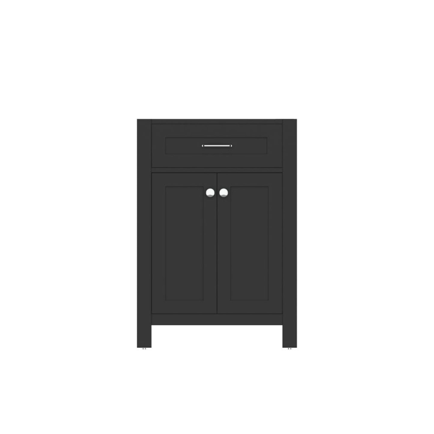 Alya Bath Norwalk 24" Single Espresso Freestanding Bathroom Vanity With Brushed Nickel Edge Handles