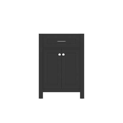 Alya Bath Norwalk 24" Single Espresso Freestanding Bathroom Vanity With Brushed Nickel Edge Handles