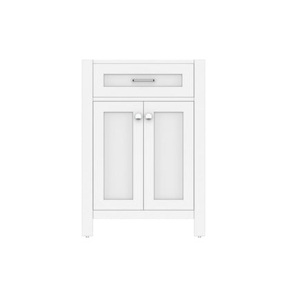 Alya Bath Norwalk 24" Single White Freestanding Bathroom Vanity With Brushed Nickel Edge Handles - HE-101-24-W