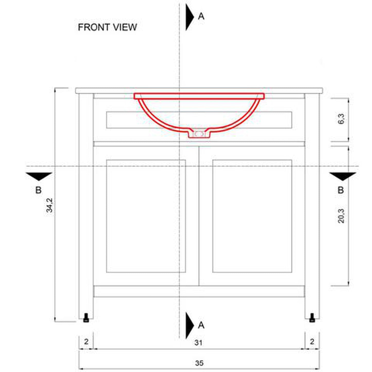 Alya Bath Norwalk 36" Single White Freestanding &nbsp;Bathroom Vanity With Carrara Marble Top, &nbsp;- HE-101-36-W-CWMT + HE-101/102-36-W-MCeramic Sink and Wall Mounted Mirror - HE-101-36-W-CWMT + HE-101/102-36-W-M