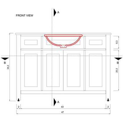 Alya Bath Norwalk 48" Single Blue Freestanding Bathroom Vanity With Carrara Marble Top, Ceramic Sink and Wall Mounted Mirror - HE-101-48-B-CWMT + HE-101/102-42-B-M