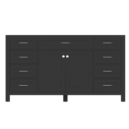 Alya Bath Norwalk 60" Single Espresso Freestanding  Bathroom Vanity  With Brushed Nickel Edge Handles - HE-101-60S-E