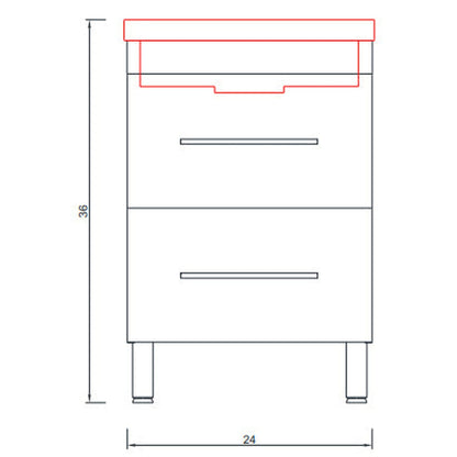 Alya Bath Ripley 24" Single White Modern Freestanding Single Bathroom Vanity With Integrated Acrylic Top, Acrylic Sink and Wall Mounted Mirror - AT-8080-W+AT-24-M-W