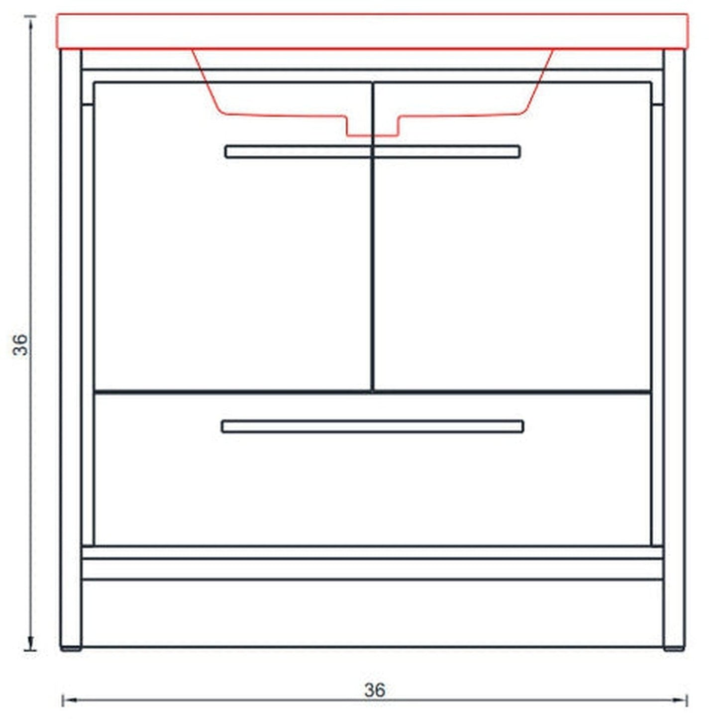 Alya Bath Sortino 36" Single White Modern Freestanding  Bathroom Vanity With Acrylic Top and Integrated Sink - AB-MD636-W