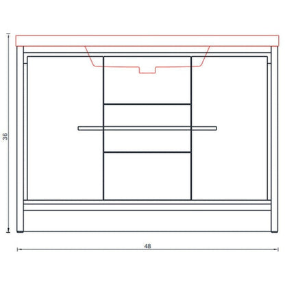 Alya Bath Sortino 48" Single White Modern Freestanding  Bathroom Vanity With Acrylic Top and Integrated Sink - AB-MD648-W