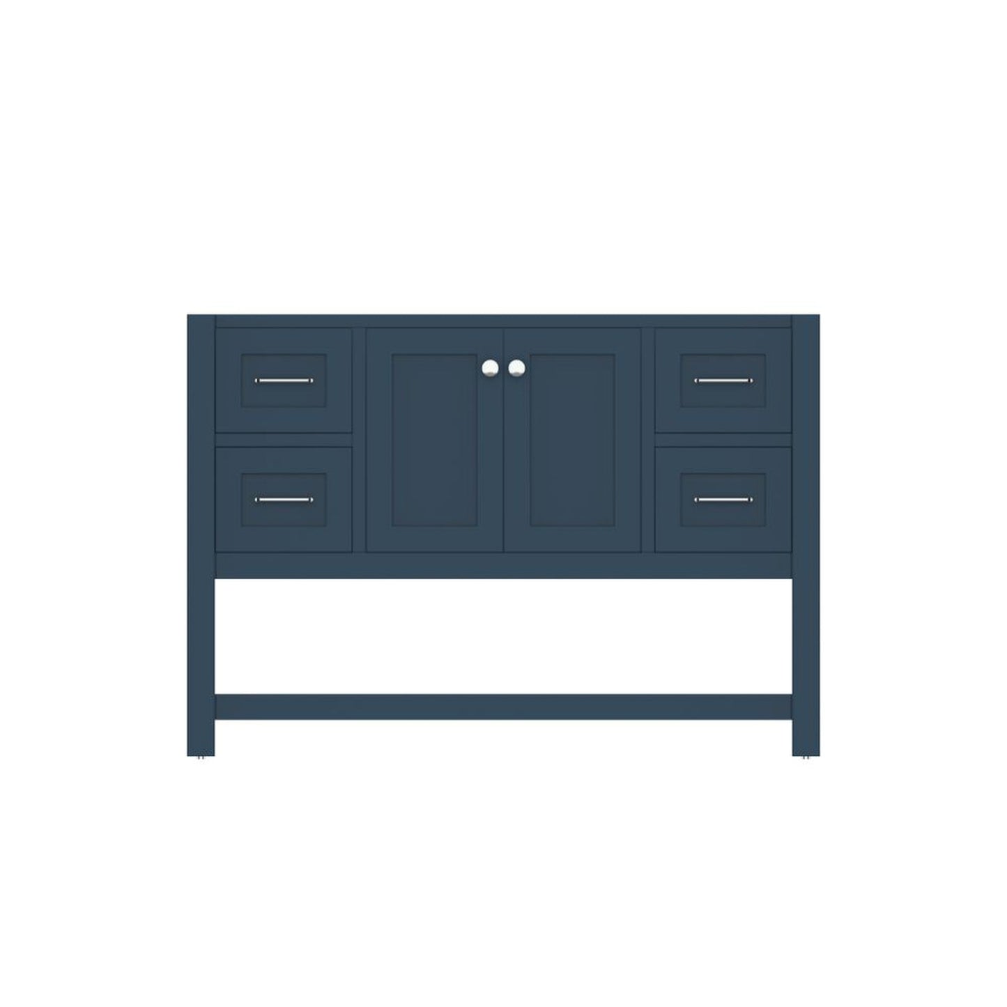 Alya Bath Wilmington 48" Single Blue Freestanding Bathroom Vanity With Brushed Nickel Edge Handles - HE-102-48-B