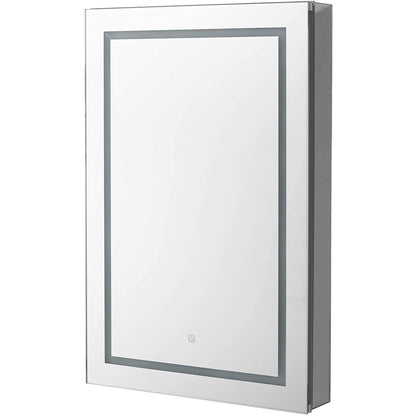Aquadom Royale Plus 24" x 30" Rectangle Recessed or Surface Mount Single View Left Hinged LED Lighted Bathroom Medicine Cabinet With Defogger, Electrical Outlet, Magnifying Mirror - RP-2430L-N