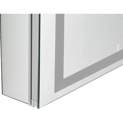 Aquadom Royale Plus 24" x 36" Rectangle Recessed or Surface Mount Single View Left Hinged LED Lighted Bathroom Medicine Cabinet With Defogger, Electrical Outlet, Magnifying Mirror - RP-2436L-N