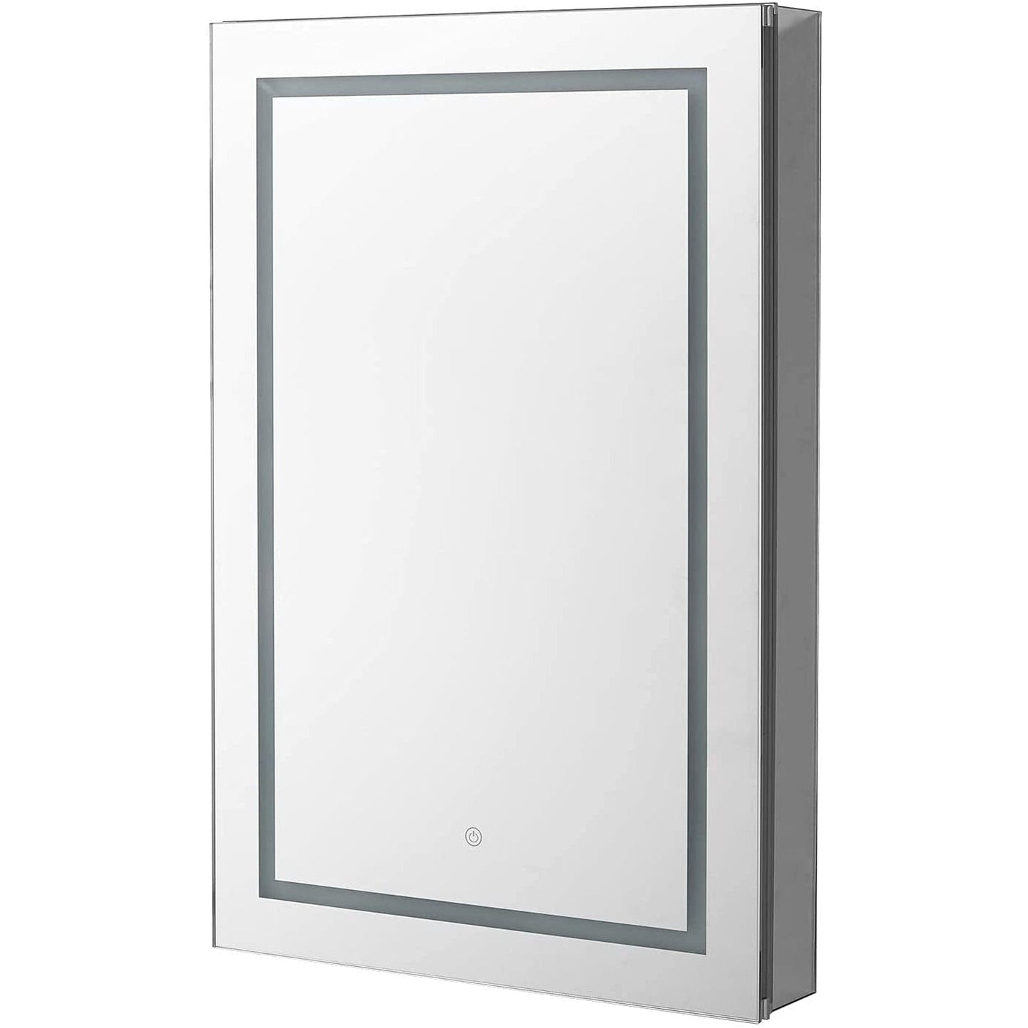 Aquadom Royale Plus 24" x 36" Rectangle Recessed or Surface Mount Single View Left Hinged LED Lighted Bathroom Medicine Cabinet With Defogger, Electrical Outlet, Magnifying Mirror - RP-2436L-N