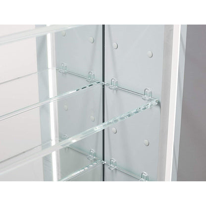Aquadom Royale Plus 30" x 36" Rectangle Recessed or Surface Mount Bi-View LED Lighted Bathroom Medicine Cabinet With Defogger, Electrical Outlet, Magnifying Mirror - RP-3036-N