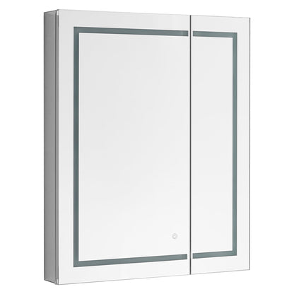 Aquadom Royale Plus 30" x 36" Rectangle Recessed or Surface Mount Bi-View LED Lighted Bathroom Medicine Cabinet With Defogger, Electrical Outlet, Magnifying Mirror - RP-3036-N
