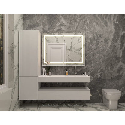 Aquadom Royale Plus 30" x 36" Rectangle Recessed or Surface Mount Bi-View LED Lighted Bathroom Medicine Cabinet With Defogger, Electrical Outlet, Magnifying Mirror - RP-3036-N