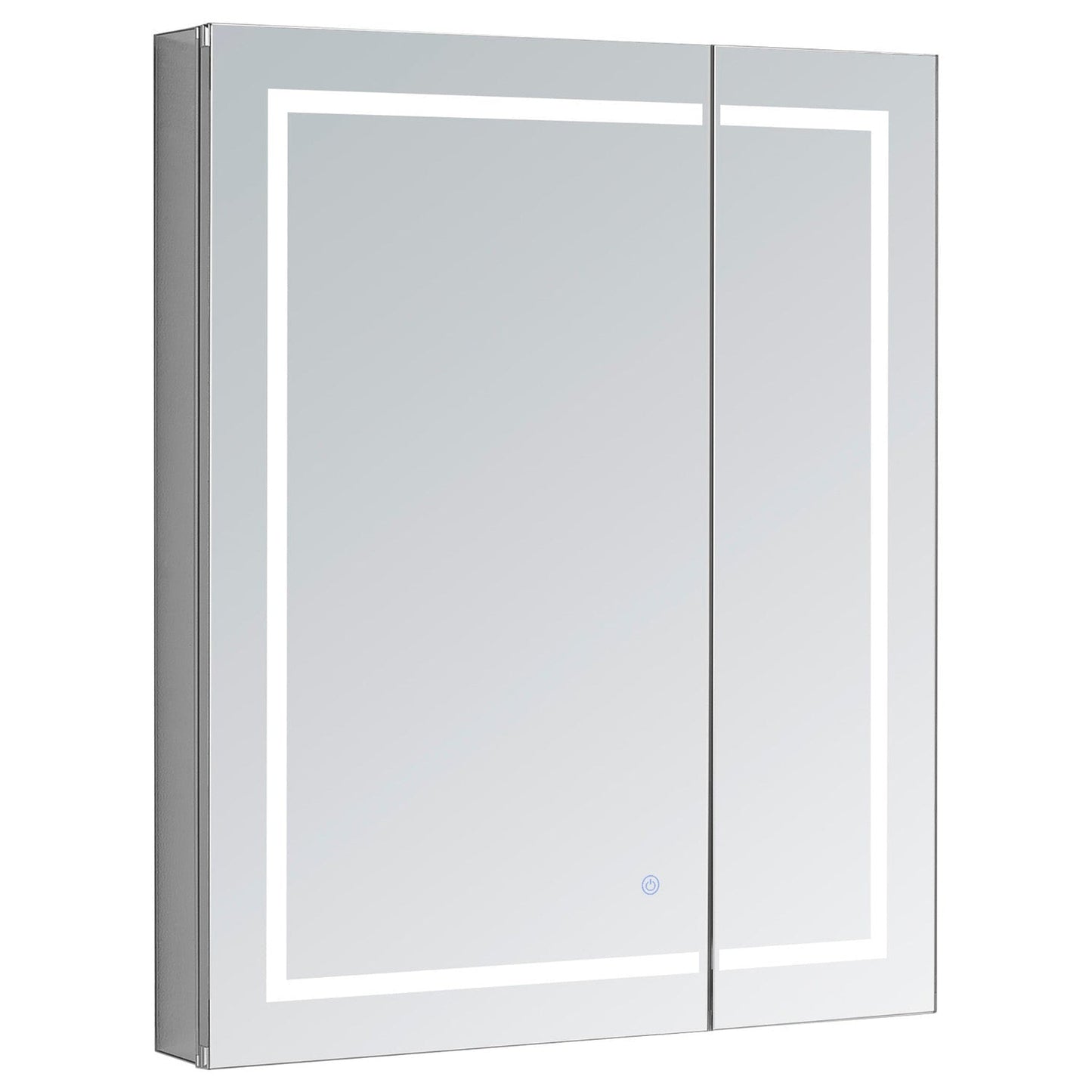 Aquadom Royale Plus 30" x 36" Rectangle Recessed or Surface Mount Bi-View LED Lighted Bathroom Medicine Cabinet With Defogger, Electrical Outlet, Magnifying Mirror - RP-3036-N