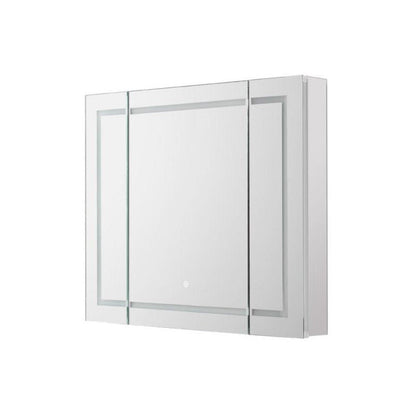 Aquadom Royale Plus 48" x 36" Triple-Door LED Lighted Medicine Cabinet With Defogger, Integrated LED 3X Magnifying Mirror and Electrical Outlet With USB - RP3-4836-N