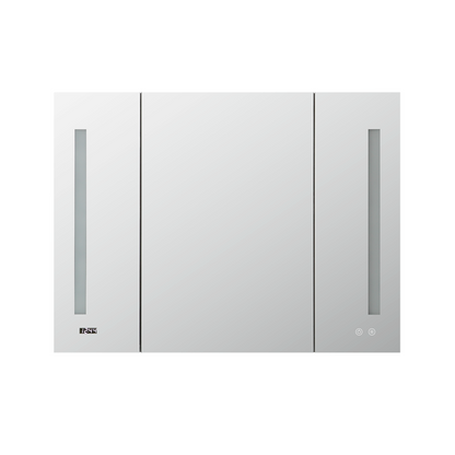 Aquadom Signature Royale 36" x 30" Triple-Door LED Lighted Medicine Cabinet With Defogger, Integrated LED 3X Magnifying Mirror and Electrical Outlet With USB - SR3-3630-N