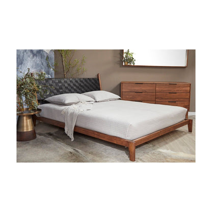 Union Home Cove King Bed - Black Leather -  BDM00061