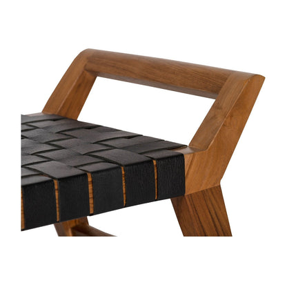 Union Home Cove Bench - Black Leather -  BDM00070