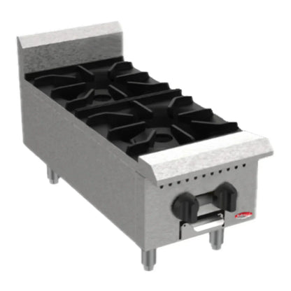 BakeMax  12" Natural Gas Countertop Hotplate w/ Manual Controls, 60,000 BTU - BAFA2M-12