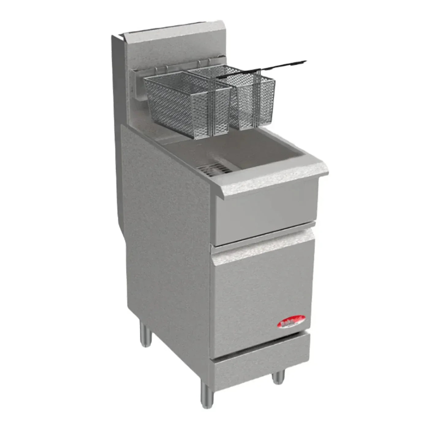 BakeMax 15.5" Natural Gas Fryer, Floor Model, 40 lb., 90,000 BTU - BAKEG40