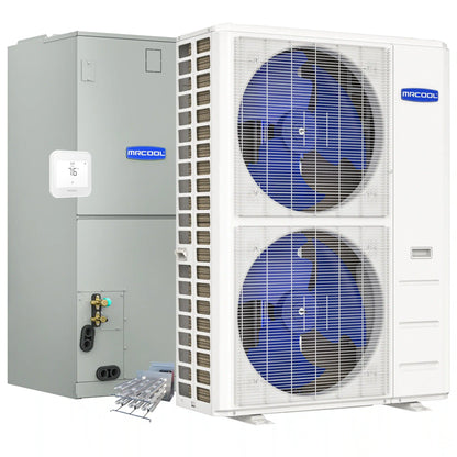 MRCOOL Hyper Heat 2nd Gen 60K BTU, 5 Ton, 16 SEER2 Heat Pump Condenser and Ducted Air Handler with 20kW Heat Kit  - C60HP230BL00H20
