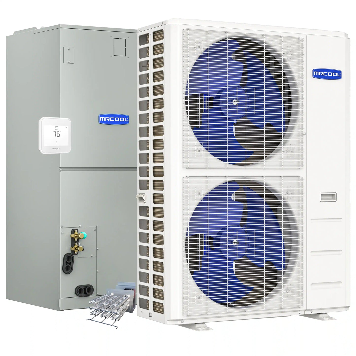 MRCOOL Hyper Heat 2nd Gen 60K BTU, 5 Ton, 16 SEER2 Heat Pump Condenser and Ducted Air Handler with 10kW Heat Kit  - C60HP230BL00H10