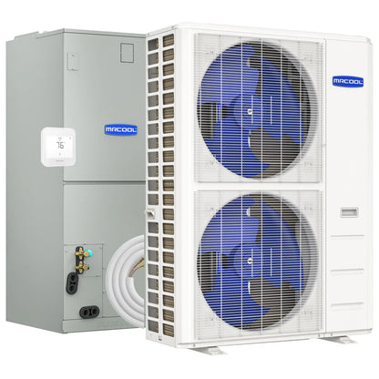 MRCOOL Hyper Heat 2nd Gen 48K BTU, 4 Ton, 16.5 SEER2 Heat Pump Condenser and Ducted Air Handler with 25 Ft. R-454B No-Vac Lineset  - CENTRAL-48-HP-230B25
