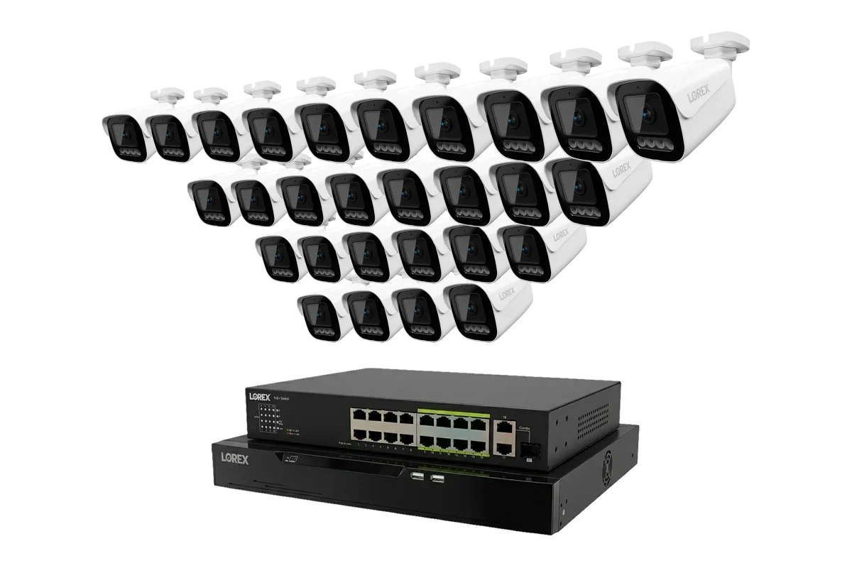 Lorex Connect X Series 4K 32-Channel Wired NVR System with X3 Bullet Security Cameras - 8TB (Cables not included)