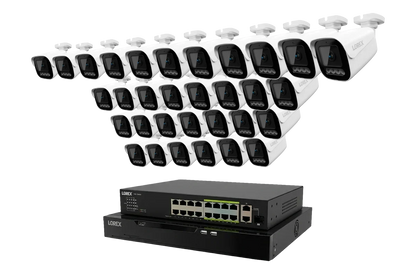Lorex Connect X Series 4K 32-Channel Wired NVR System with X3 Bullet Security Cameras - 8TB (Cables not included)