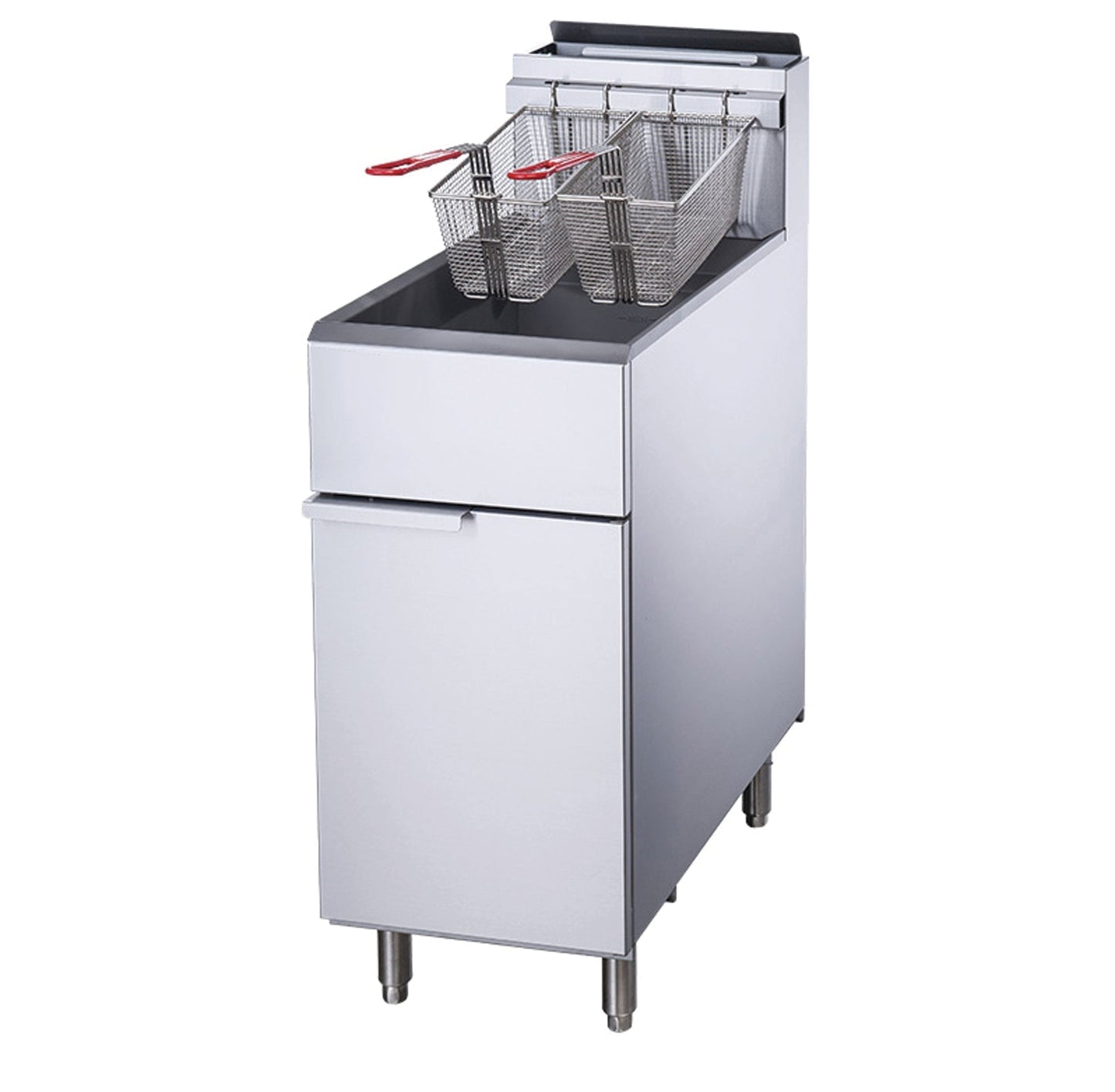 Chef AAA - TCF4-NG Commercial 50lbs Natural Gas Fryer with 4 Tube Burners - TCF4-NG