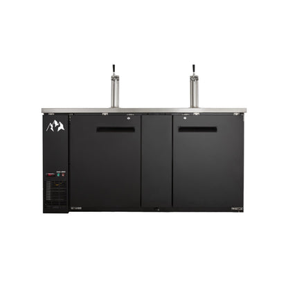Chef AAA - UDD-3-HC, Commercial 70" Kegerator / Beer Dispenser with (2) 1 Tap Towers - (3) 1/2 Keg Capacity 23.3 cu.ft. - UDD-3-HC