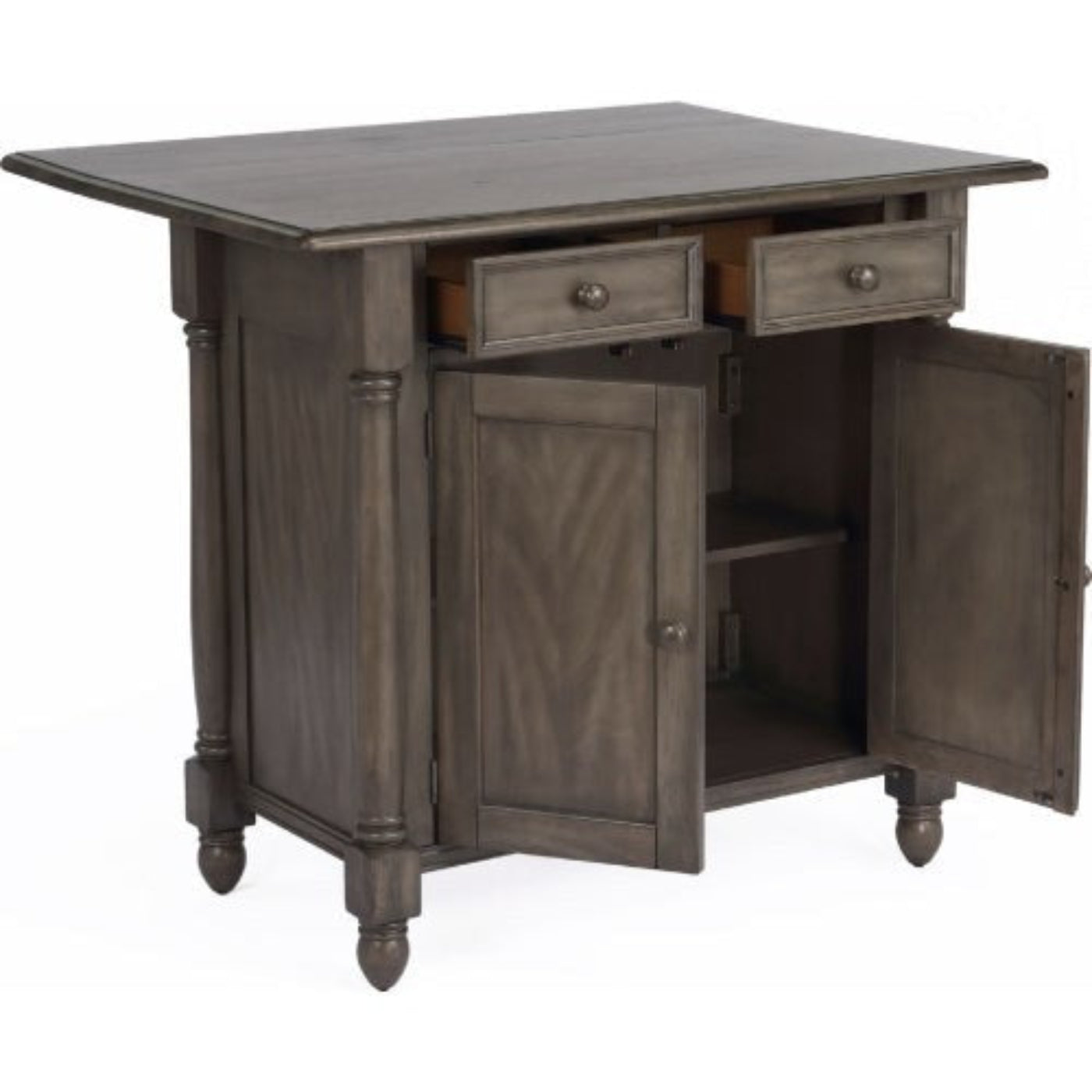 Sunset Trading Shades of Gray Drop Leaf Kitchen Island -   DLU-KI-4222-AG