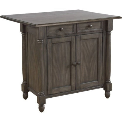 Sunset Trading Shades of Gray Drop Leaf Kitchen Island -   DLU-KI-4222-AG
