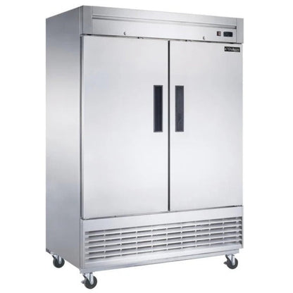 Dukers D55R 55" Two Solid Door Bottom Mount Reach-In Refrigerator 40.74 Cu. Ft - D55R