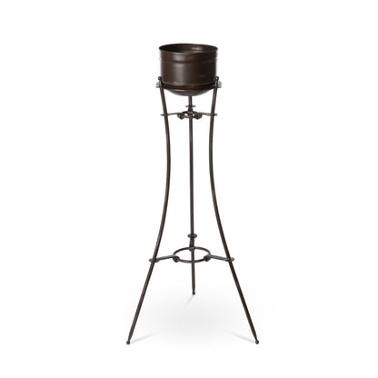 Park Hill Collection Lodge Portal Metal Stand and Pot, Tall - ECM20155
