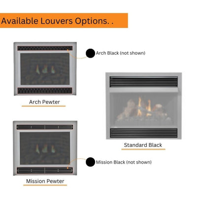 Empire Breckenridge Premium 36" Vent Free Firebox with Louvers - VFP36FB0L