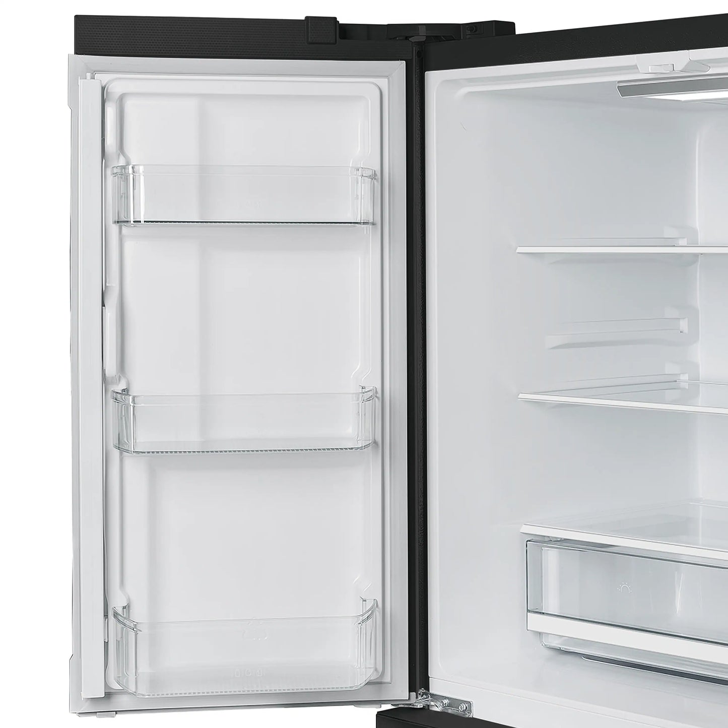 Forno Espresso Moena 36-inch 19.2 Cu.ft French Door Refrigerator in Black with Antique Brass Handle -FFRBI1820-36BLK