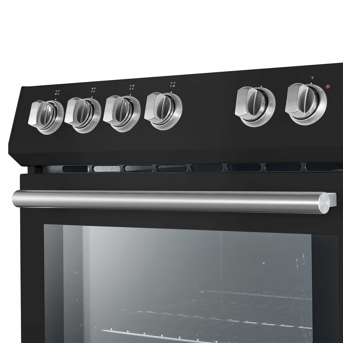 Forno 5-Piece Appliance Package - 30-Inch Electric Range, Under Cabinet Range Hood, Refrigerator with Water Dispenser, Dishwasher, and 30-Inch Microwave Drawer in Black with Antique Brass Trim - APW5-6012-30BLK-MWD30