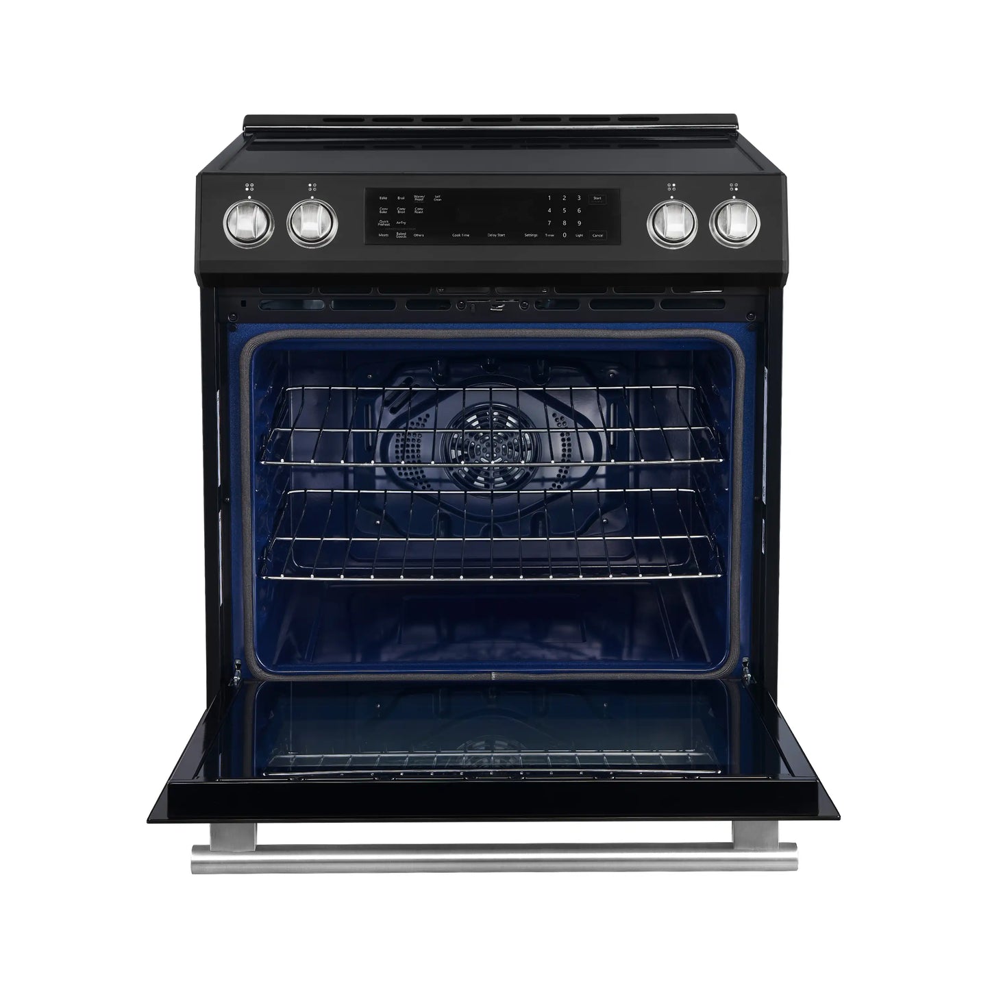 Forno 5-Piece Appliance Package - 30-Inch Induction Range, Under Cabinet Range Hood, Refrigerator with Water Dispenser, Dishwasher, and 30-Inch Microwave Drawer in Black with Stainless Steel Trim - APW5-905-30BLK-MWD30