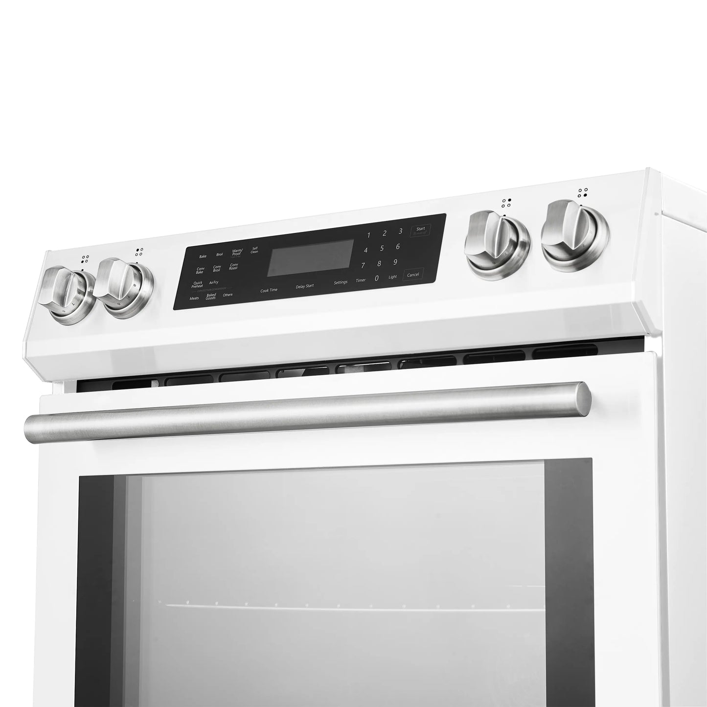 Forno 5-Piece Appliance Package - 30-Inch Induction Range, Under Cabinet Range Hood, French Door Refrigerator, Dishwasher, and 30-Inch Microwave Drawer in White with Stainless Steel Handle - APR5-905-30WHT-MWD30