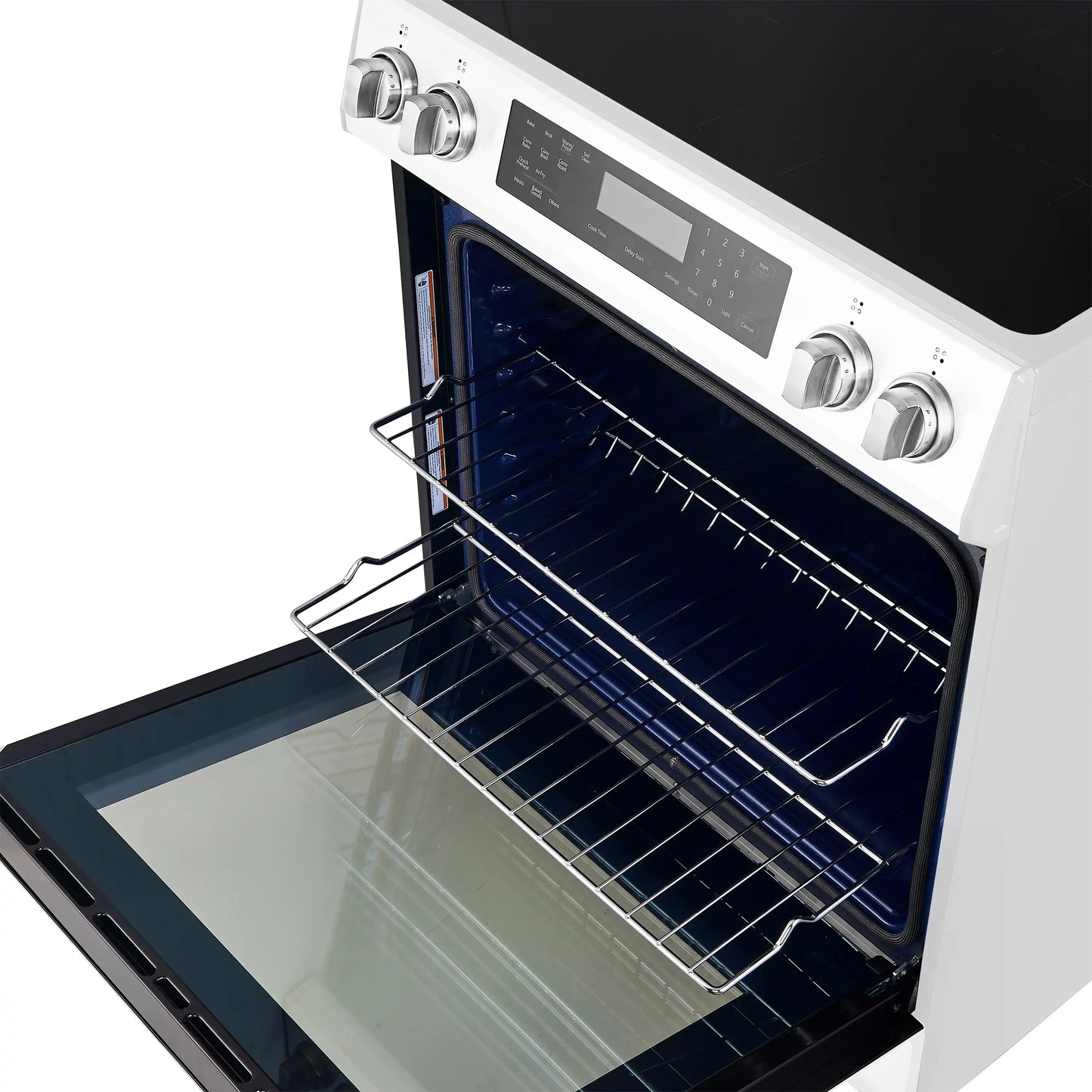Forno 5-Piece Appliance Package - 30-Inch Induction Range, Under Cabinet Range Hood, Refrigerator, Dishwasher, and  30-Inch Microwave Oven in White with Stainless Steel Trim - APR5-905-30WHT-MWO30